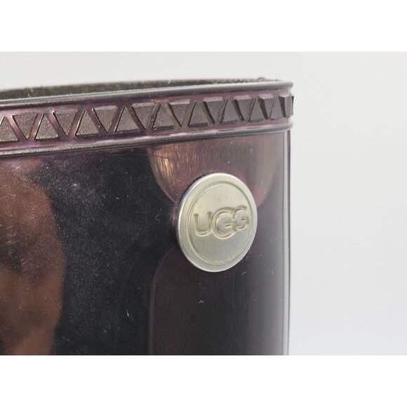 UGG Women's Eggplant Shaye Tall Glossy Waterproof Rain Boots Size 11 2519 - Picture 3 of 16